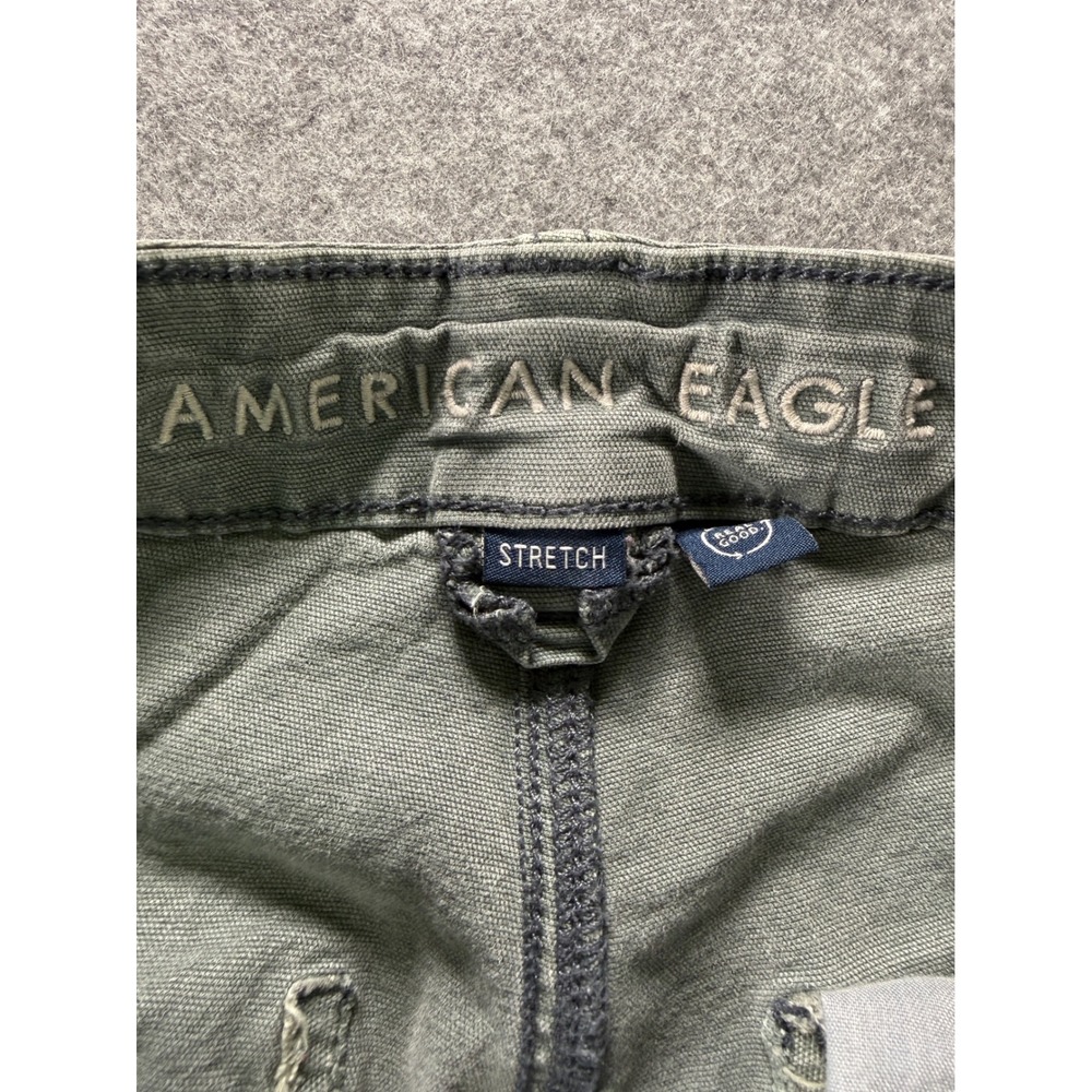 American Eagle Cargo Pants Womens 2 Blue Gray Stretch Wide Leg Utility - Picture 5 of 16